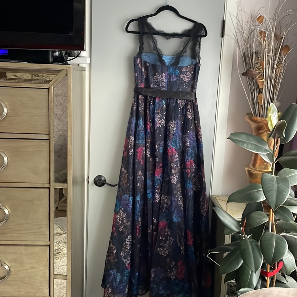 Adrianna Papell sequin mesh maxi dress, size 10 - Picture 4 of 10